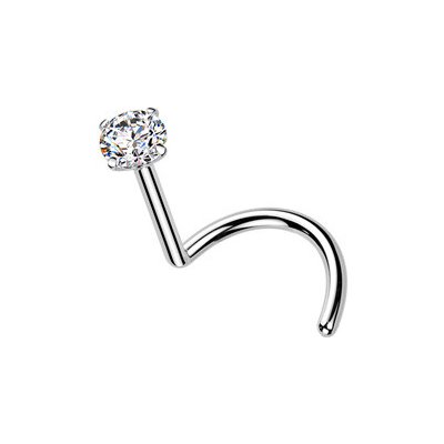 Šperky4U Luxusní piercing do nosu Moissanit 0.11ct (3mm), TITAN - TM008-030 – Zboží Dáma