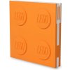 Školní papírové hodiny LEGO Zápisník s gelovým perem jako klipem - oranžový