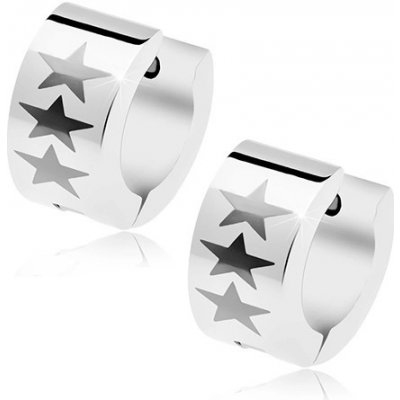 Šperky eshop kruhové z chirurgické oceli barvy tři šedé hvězdy V15.10