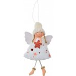 Clayre & Eef Bílá látková závěsná dekorace anděl s hvězdičkou - 8*3*15 cm - Clayre & Eef – Hledejceny.cz