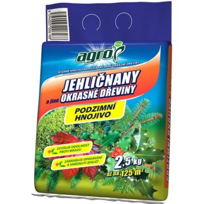 AGRO PODZIMNÍ HNOJIVO PRO JEHLIČNANY AJ OKRASNÉ DŘEVINY 2,5 kg – Zboží Mobilmania