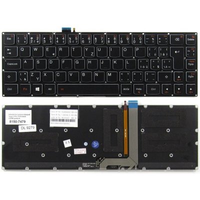 česká klávesnice Lenovo Ideapad Yoga 3 Pro 1370 černá CZ/SK podsvit – Zboží Mobilmania