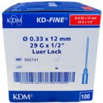 KD Medical Injekční jehla KD-Fine 0,33 x 12 mm 29 G x 1/2 červená 100 ks – Zboží Mobilmania