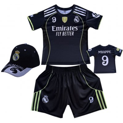 Numberoplus Premium dětský fotbalový dres + kšiltovka FC Real Madrid Kylian Mbappe 9 Emirates Fly Better – Zboží Dáma