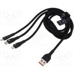 Baseus CASS030001 Flash Series 3v1 USB-A na USB-C, Lightning, MicroUSB 100W, 1,2m, černý – Sleviste.cz