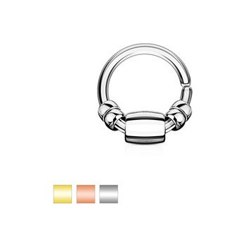 Piercingate piercing kroužek s kuličkami PKR00138 růžové zlato