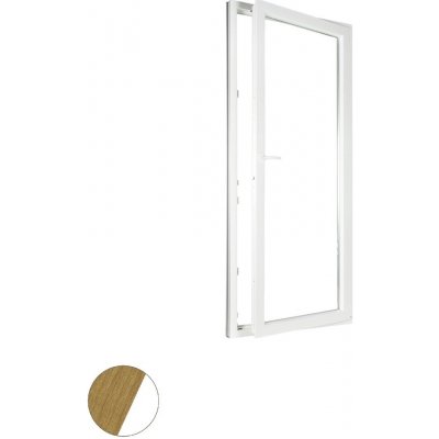 Aluplast jednokřídlové balkonové dveře Přírodní dub/bílá Pravé Trojsklo 80 x 220 cm – Hledejceny.cz