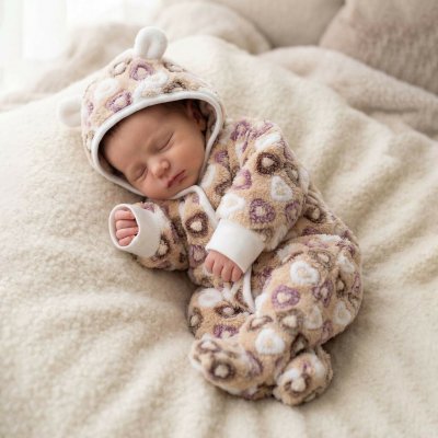 Baby Service Hřejivá kombinéza s kapucí Srdíčka – Hledejceny.cz