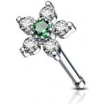 Šperky4U piercing do nosu zelený kamínek N0097-CG – Zboží Dáma