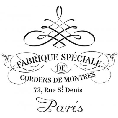 Cadence Šablona 25x25 cm Arabeskový nápis Paris – Sleviste.cz