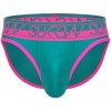 Pánské erotické prádlo Slipy Sukrew Green-Pink Brief pánské slipy