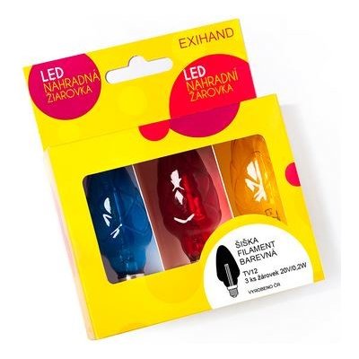 Exihand FILAMENT 188100.FIL.B Blistr Šiška barevná 3 žárovky 20V 0,2W – Hledejceny.cz
