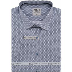 AMJ Comfort fit košile s krátkým rukávem modrá / bílá