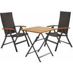 Livarno Home Sada hliníkového zahradního nábytku se sklápěcím stolem Valencia, 3dílná, hnědá – Zboží Dáma