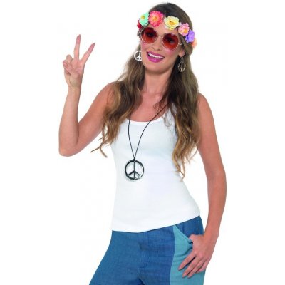 Smiffys Hippie sada čelenka brýle náhrdelník náušnice – Zbozi.Blesk.cz