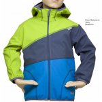 dětská softshellová bunda Fantom trojbarevná tmavě tyrkysovo šedo limetková – Sleviste.cz