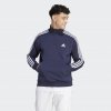 Pánská mikina adidas Mikina Essentials Fleece 3-Stripes 1/4-Zip bílá/modrá