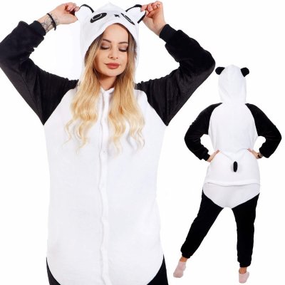 Springos Kigurumi Panda pyžamo černo bílé