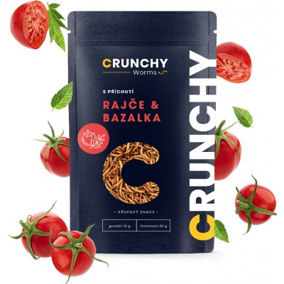 Crunchy Worms PRAŽENÍ MOUČNÍ ČERVI s příchutí čili, česnek, koriandr 20 g – Zboží Mobilmania