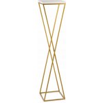 DekorStyle Květinový stojan LOFT II 100 cm zlatý/bílý – Zboží Dáma