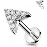 Šperky4U labreta cartilage piercing šipka LB0032ST-1208 čirá – Zboží Dáma