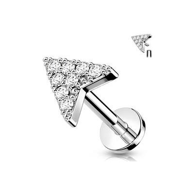 Šperky4U labreta cartilage piercing šipka LB0032ST-1208 čirá – Zboží Dáma
