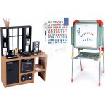 Smoby Set kuchynka moderná Loft Industrial Kitchen a tabuľa polohovateľná na kreslenie s kriedou a magnetkami SM312600-30 – Hledejceny.cz