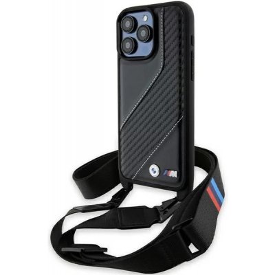 BMW iPhone 15 Pro Max hardcase M Edition Carbon Stripe & Strap černé