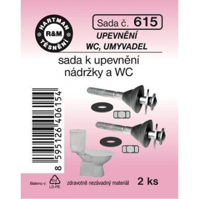 HARTMAN sada k upevnění WC nádržky k záchodové míse, sada č. 615