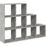 vidaXL Knihovna/dělící stěna 3patrová betonově šedá 137,5x29x103,5 cm – Sleviste.cz