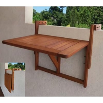 Kinekus Stůl na balkon sklápěcí 60x45cm IDA, na zábradlí, dřevo KIN232040 – Zboží Mobilmania