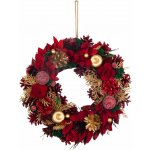 MagicHome Vianoce Věnec červeno-zlatý, 30 cm – Zboží Dáma