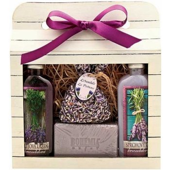 Bohemia Herbs Lavender La Provence sprchový gel 100 ml + Olejová lázeň 100 ml + Mýdlo 100 g + bylinky levandule v sáčku dárková sada