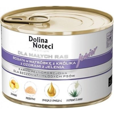 Dolina Noteci Premium Mini Junior bohatá na králičí játra s jeleními jazyky 12 x 185 g