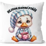 Impar Polštář Nejsem ranní ptáče 40x40 – Zboží Mobilmania