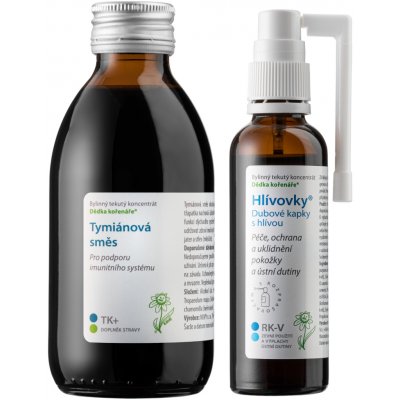 Dědek kořenář Imunitní sada Dědka kořenáře® MINI Varianta: Tymiánová směs 200 ml + Hlívovky s rozpračovačem 50 ml – Hledejceny.cz