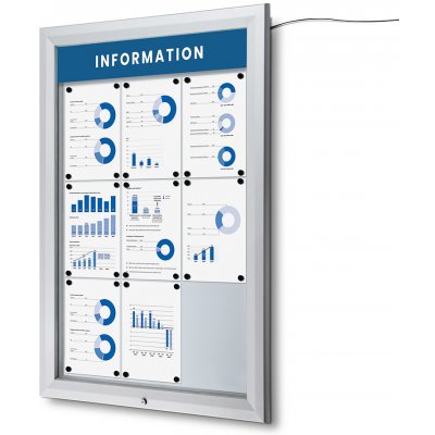 Jansen Display Venkovní vitrína typu T určená pro 9xA4, LED osvětlení, 805 x 1167 mm – Hledejceny.cz