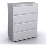 Bisley SYC10/0/4 kovová čtyřzásuvková světle šedá av7 RAL 7035 strukturovaný lak – Zboží Mobilmania