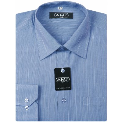 AMJ Comfort fit pánská košile dlouhý rukáv fil-á-fil VD22 modrá