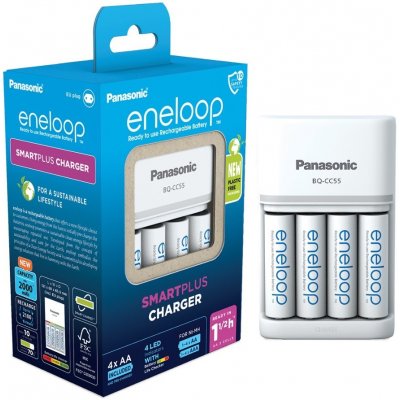 Panasonic ENELOOP BQ-CC55E včetně 4xBK-3MCDE AA 2000mAh – Sleviste.cz