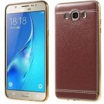 Pouzdro Leathy gelové s PU koženémi zády Samsung Galaxy J7 2016 - hnědé – Zboží Mobilmania