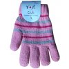 Dětské rukavice Yoclub Dívčí teplé pletené prstové rukavice Yo R-214A - růžová