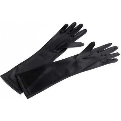 Dlouhé společenské rukavice saténové, velké, 2 (35 cm) černá – Hledejceny.cz