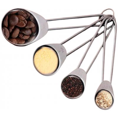 Orion Kuchyňské odměrky do dóz, sada 4Ks kovové, od 1,25ml po 15ml – Zboží Mobilmania