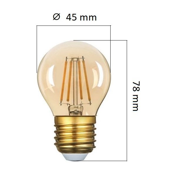 Stmívatelná retro LED žárovka E27 4W 320lm G45 extra teplá, filament,  ekvivalent 30W od 119 Kč - Heureka.cz