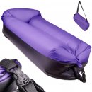 RelaxPRO 6655-2 Nafukovací pohovka Lazy Bag sedací vak 185x70 cm do 180 kg černo-fialová