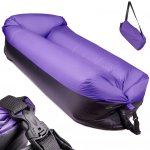 RelaxPRO 6655-2 Nafukovací pohovka Lazy Bag sedací vak 185x70 cm do 180 kg černo-fialová – Zboží Mobilmania