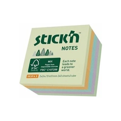 Hopax Stick'n Notes FSC Pastel luční pastel 51 x 51 mm, 240 listů – Zboží Živě