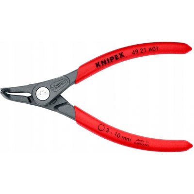 KNIPEX - Kleště precizní, na pojistné kroužky Ø 3-10mm - vnitřní, zahnuté - 130mm, velké opěrné plochy na hrotech (4921A01) – Zboží Mobilmania