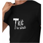Pánské tričko černé - Klíč ke štěstí vývrtka L – Sleviste.cz